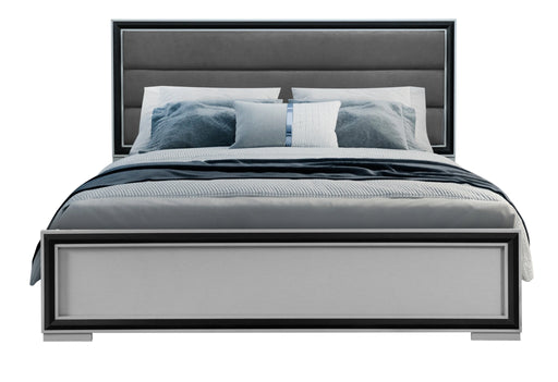 Amelia Grey Black Bed with LED