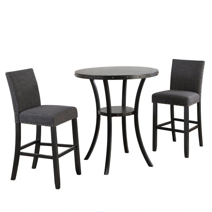 CRISPIN 36" ROUND BAR TABLE-SMOKE