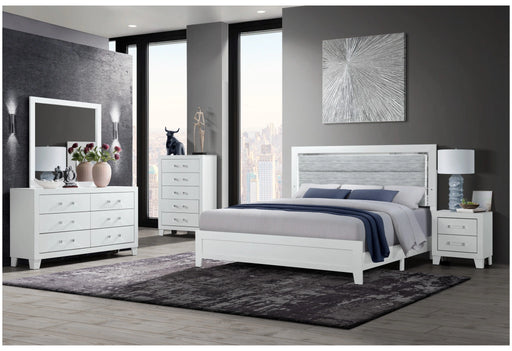 Luccia White Bed Group with LED