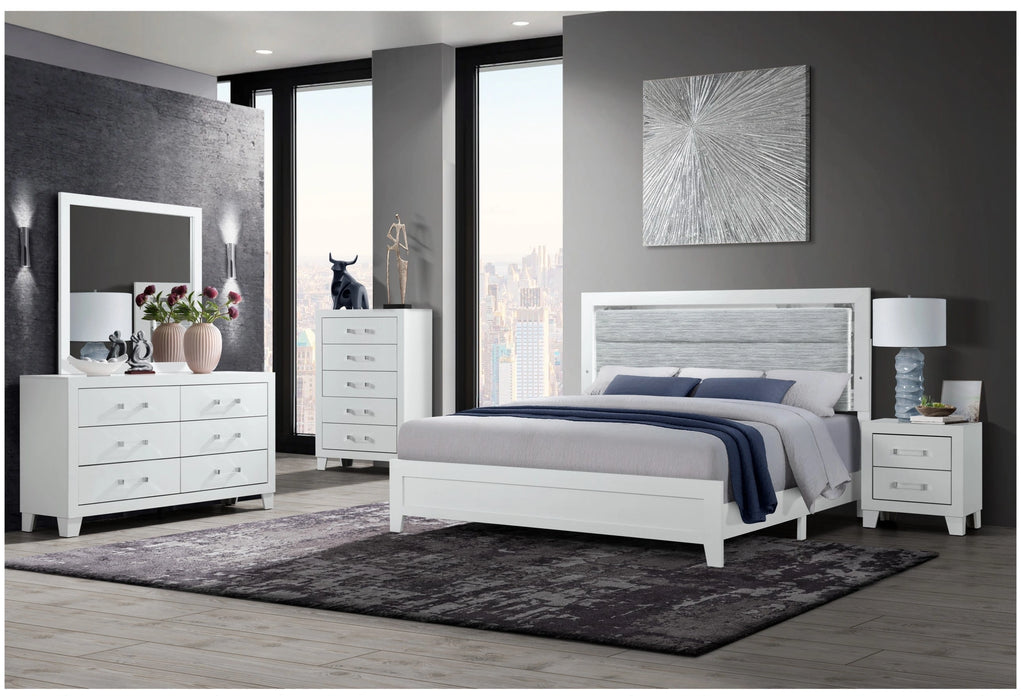 Luccia White Bed with LED
