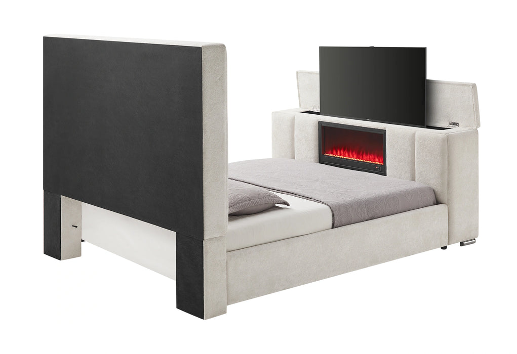 Serenity Bed with Speaker, TV Lift and Fireplace