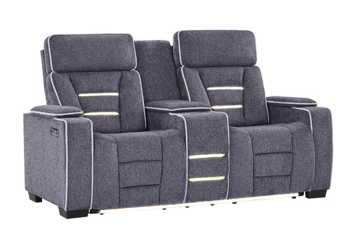 U1895 Grey P2 Console Reclining Loveseat with IS and LED
