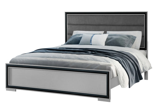 Amelia Grey Black Bed with LED