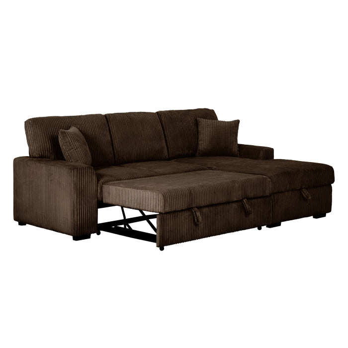 Sectional Sofa with Pullout Bed & Storage
