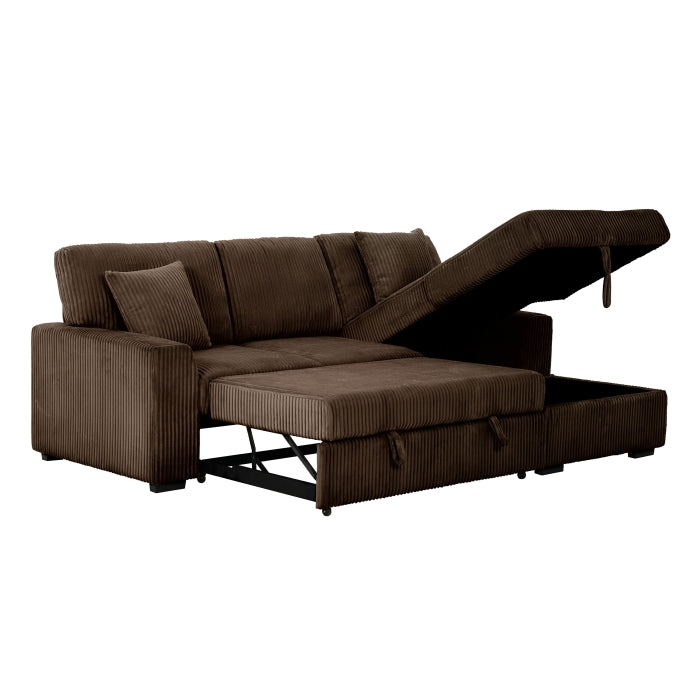 Sectional Sofa with Pullout Bed & Storage