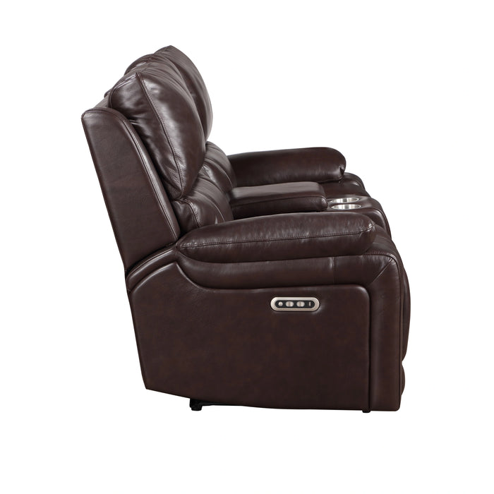 CICERO CONSOLE LOVESEAT W/ PWR FR & HR-BROWN