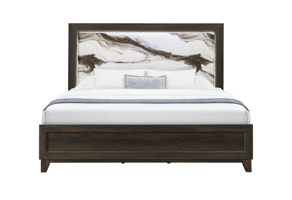 Harmony Brown Bed with LED
