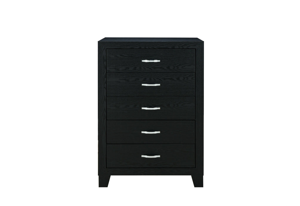 Reid Black Bed Dresser Mirror Nightstand