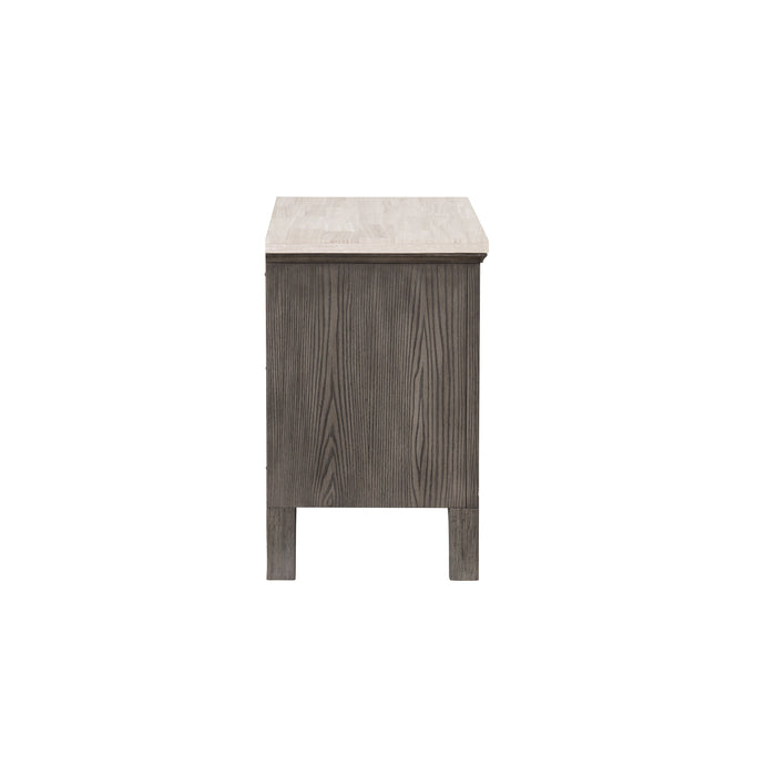 Lisbon Marble Top Nightstand-Gray