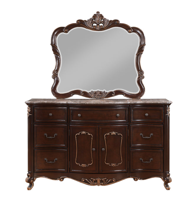 Constantine Dresser W/Marble Top-Cherry