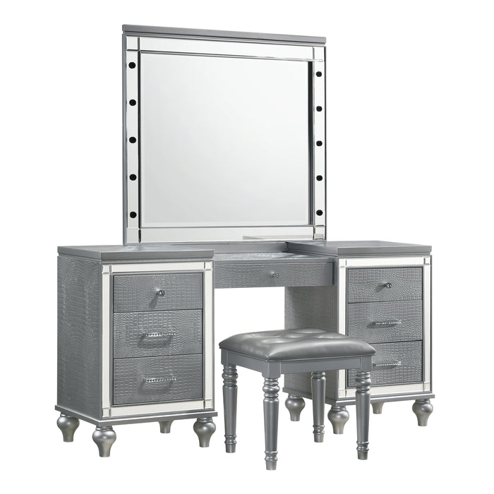 Valentino Dressing Table Mirror (Bulbs Not Included)-Silver
