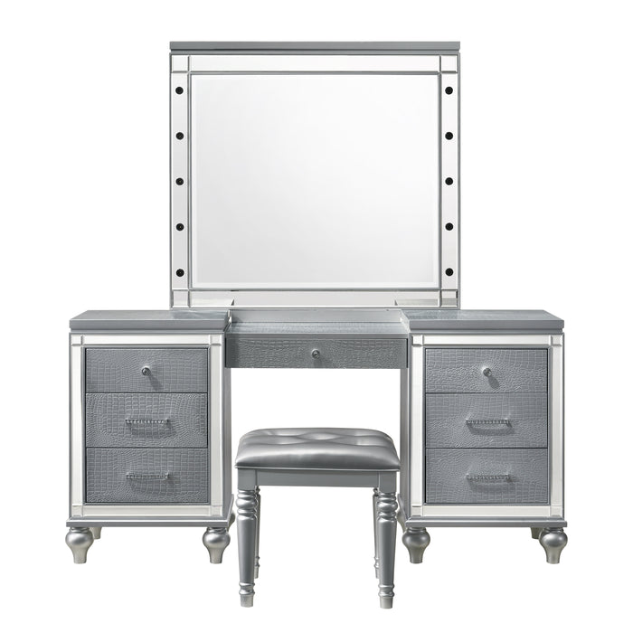 Valentino Dressing Table Mirror (Bulbs Not Included)-Silver