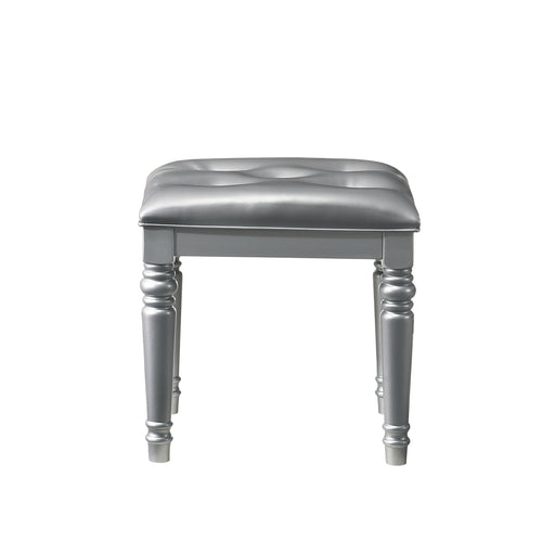 Valentino Dressing Table Stool-Silver