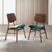 Oscar Chair With Forest Green Cushion-Walnut