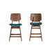 Oscar Counter Chair With Forest Green Cushion-Walnut