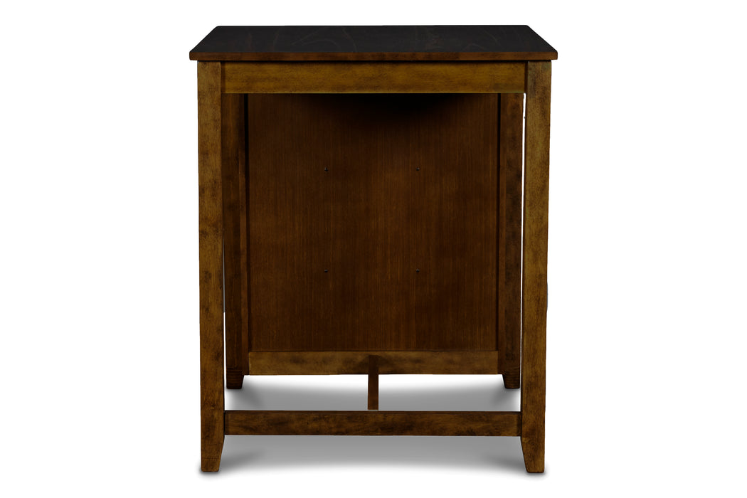 Gia 3 Pc 30" Storage Counter Table & 2 Chairs-Brown