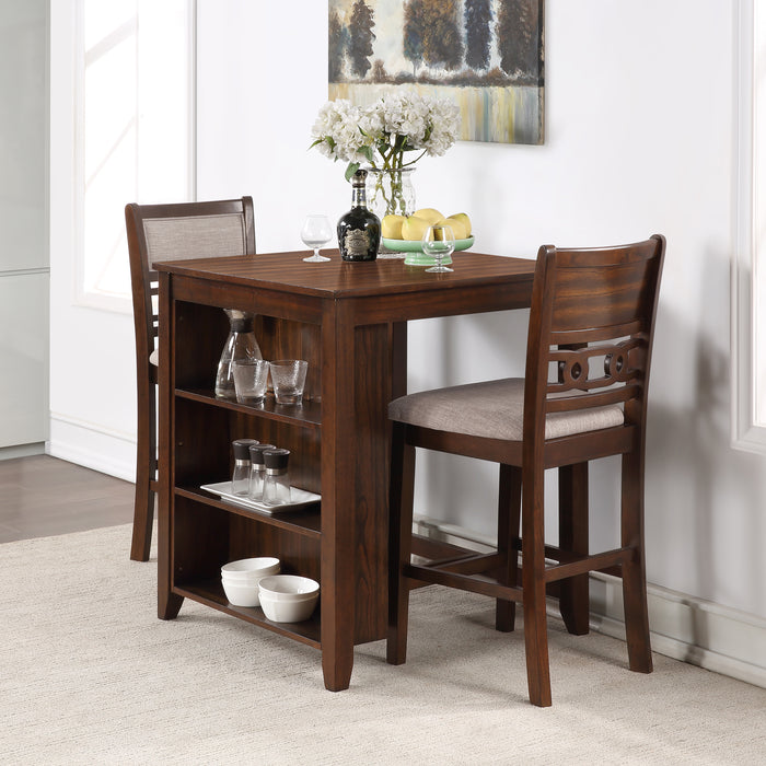 Gia 3 Pc 30" Storage Counter Table & 2 Chairs-Cherry