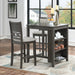 Gia 3 Pc 30" Storage Counter Table & 2 Chairs-Gray