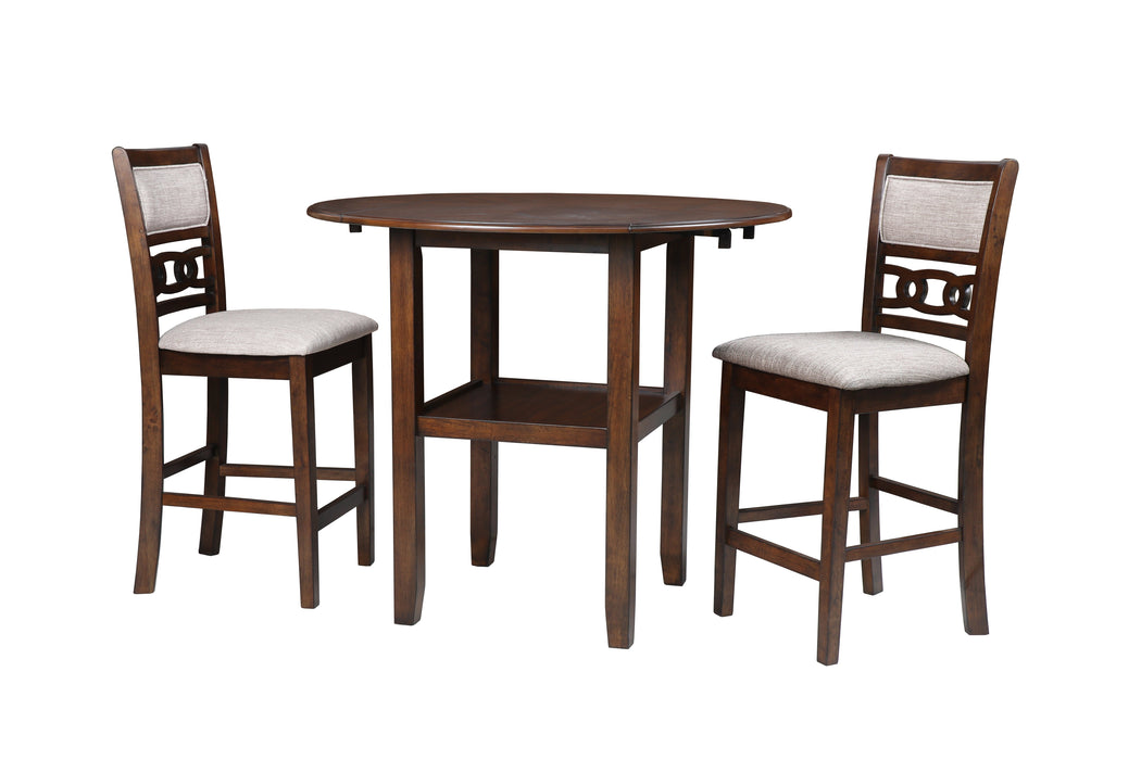Gia 3 Pc 42" Counter Drop Leaf Table & 2 Chairs-Cherry