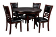 Gia 5 Pc 47" Round Dining Table & 4 Chairs-Ebony