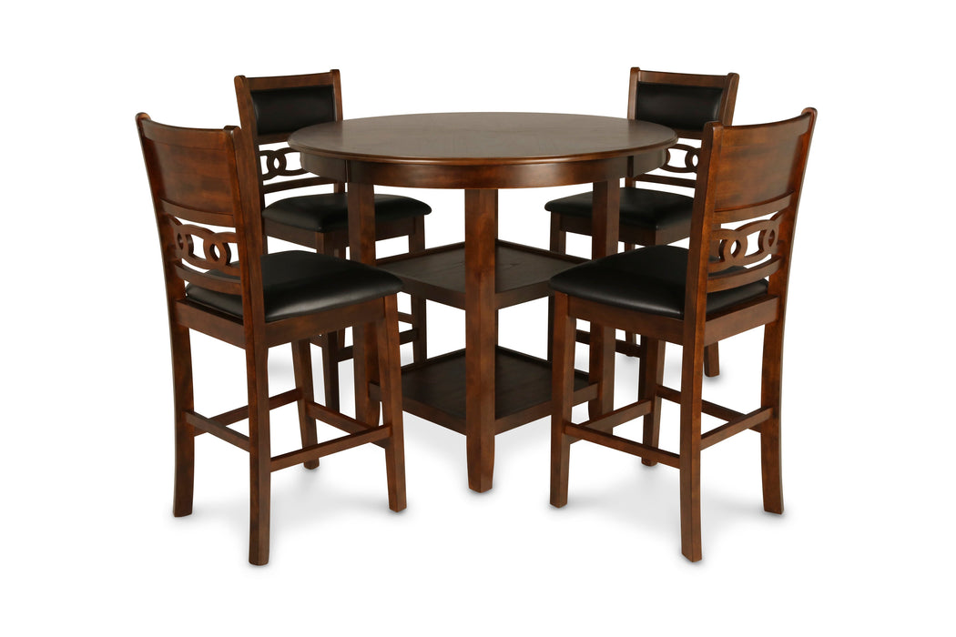 Gia 5 Pc 42" Round Counter Dining Table & 4 Chairs-Brown