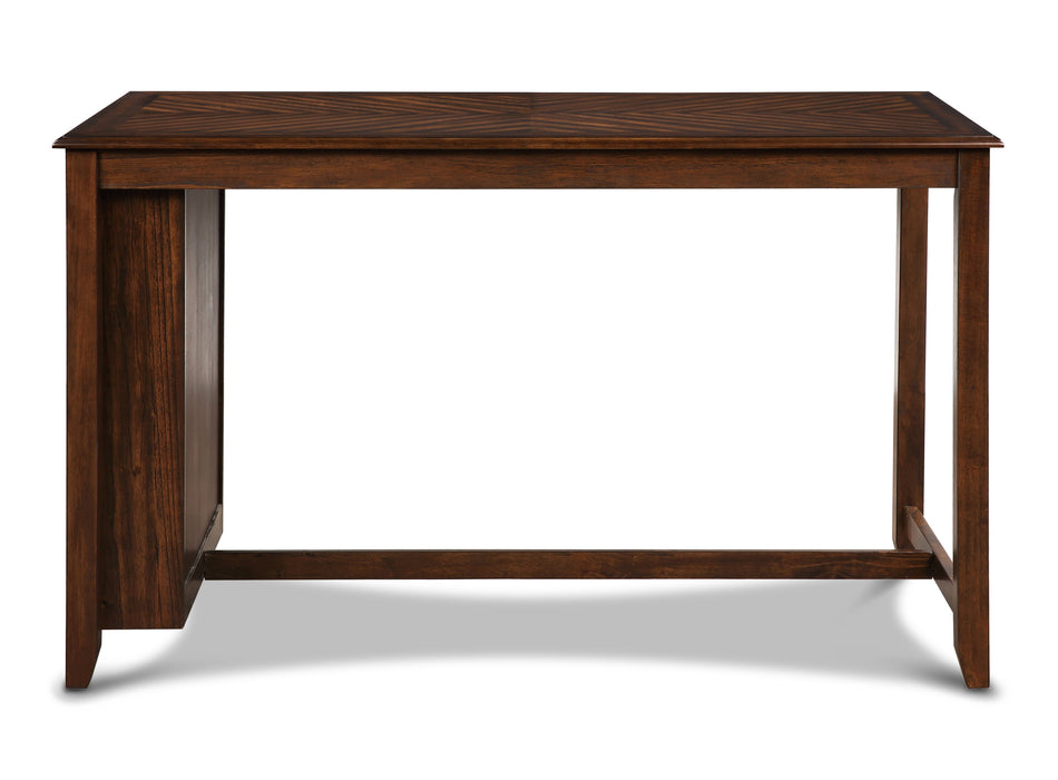 Amy 5 Pc 60" Counter Storage Table+Chairs-Brown Cherry