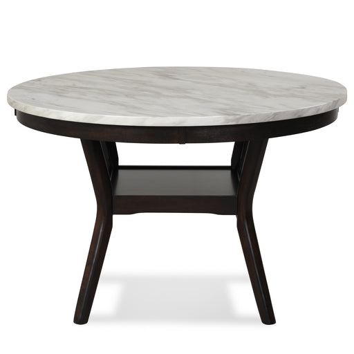 Celeste 48" Round Dining Table-Espresso/Faux Marble