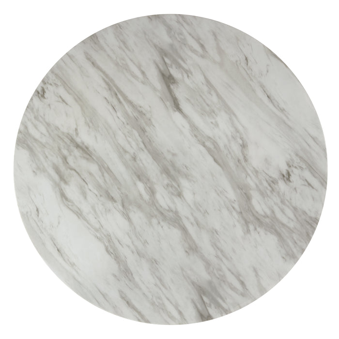 Celeste 48" Round Dining Table-Espresso/Faux Marble