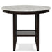 Celeste 42" Round Counter Table-Espresso/Faux Marble