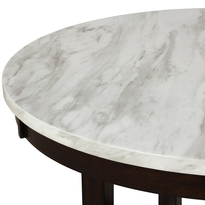 Celeste 42" Round Counter Table-Espresso/Faux Marble