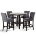 Celeste 42" Round Counter Table-Espresso/Faux Marble