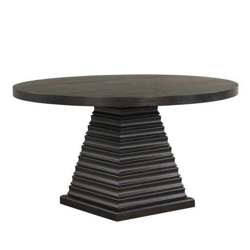 Plateau Round Table Pedestal Base Top-Rustic Espresso