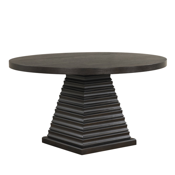 Plateau Round Table Pedestal Base Top-Rustic Espresso