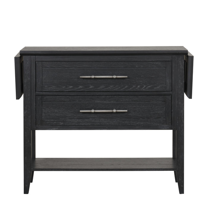Sable Crest Drop Leaf Server-Black