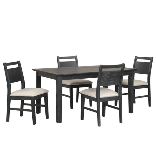 Sable Crest 5 Piece Rectangle Dining Table & 4 Chairs-Black