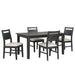 Sable Crest 5 Piece Rectangle Dining Table & 4 Chairs-Black