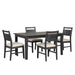 Sable Crest 5 Piece Rectangle Dining Table & 4 Chairs-Black