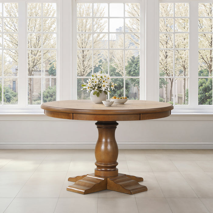 Sunset 48" Round Dining Table-Brown