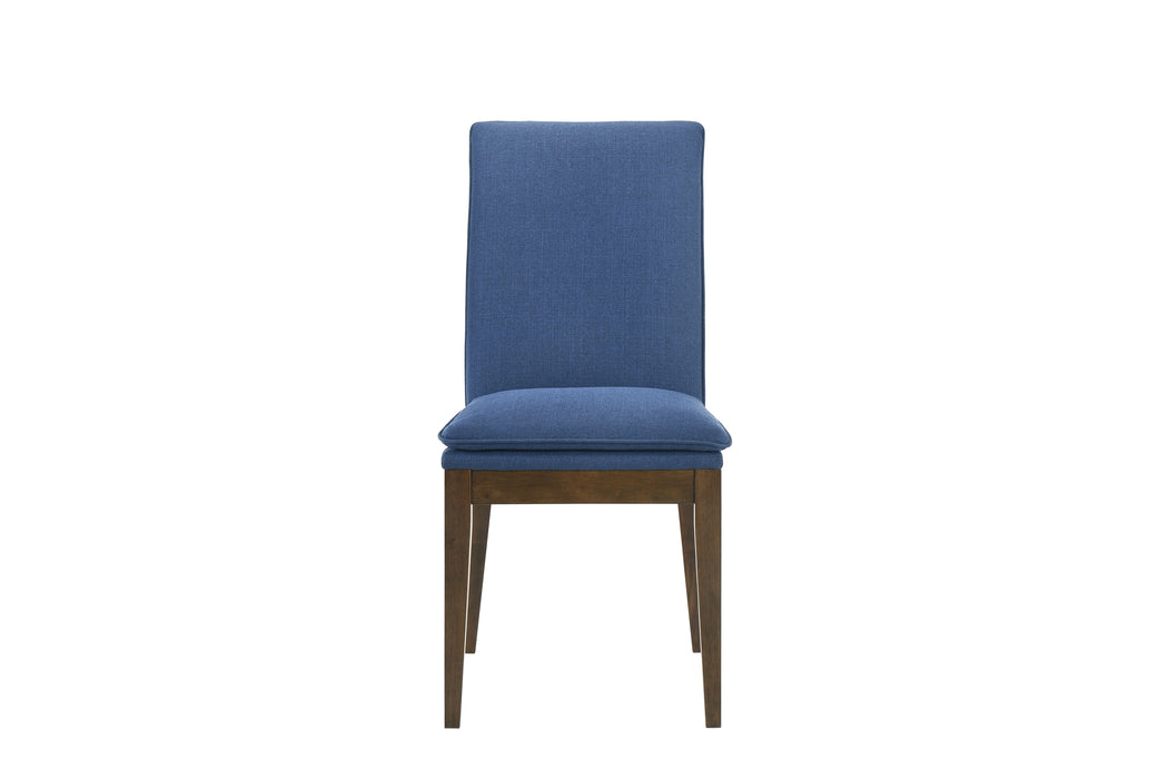 Maggie Dining Chair W/Blue Cushion-Walnut