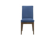 Maggie Dining Chair W/Blue Cushion-Walnut
