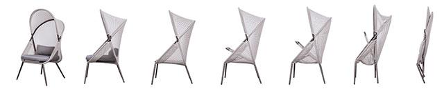 Alverta Foldable Chair Grey & Black (2/Ctn)