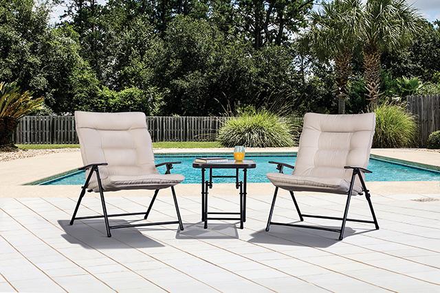 Bastia 3 Pc. Conversation Set Teal & Beige