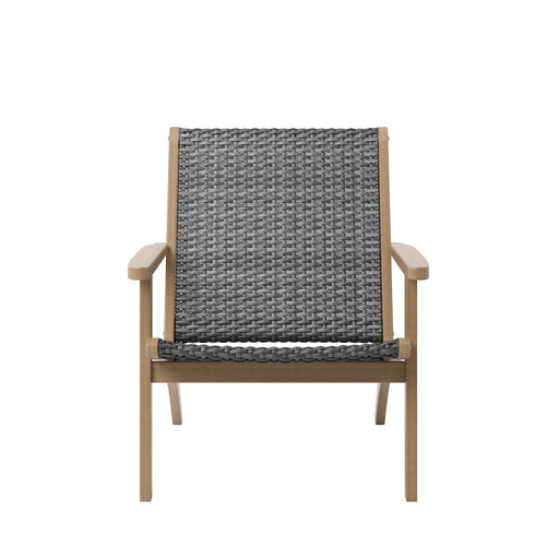 Radius Patio Wood And Gray Wicker Side Chair (2 Per Carton)
