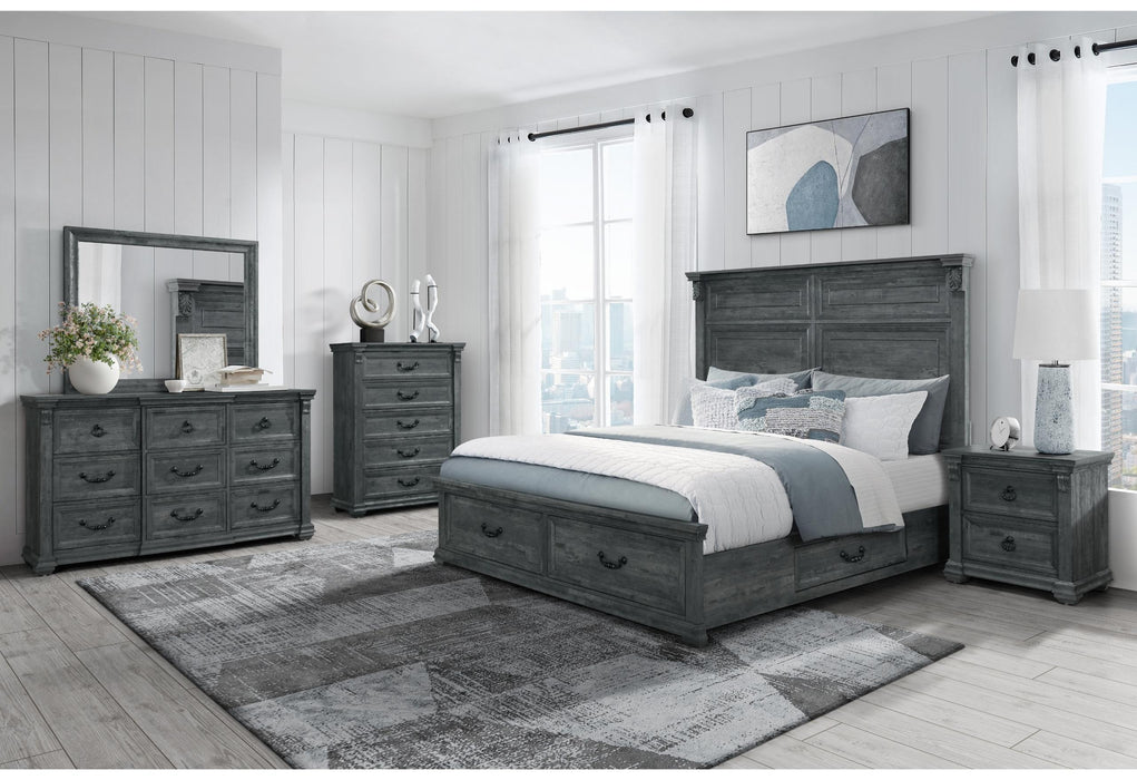 TATUM GREY QUEEN BED GROUP WITH STORAGE