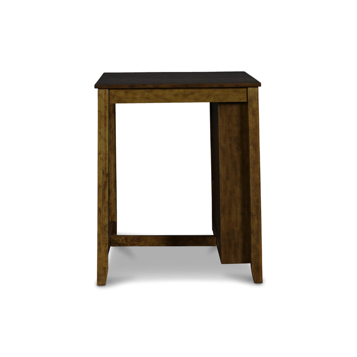 GIA 30" COUNTER TABLE W/2 CHAIRS & STG SHELF-BROWN