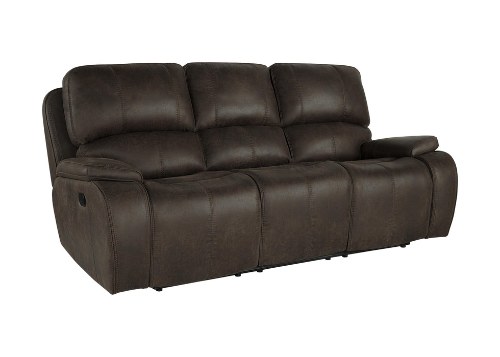 BROOKINGS SOFA W/DUAL RECLINER-BROWN
