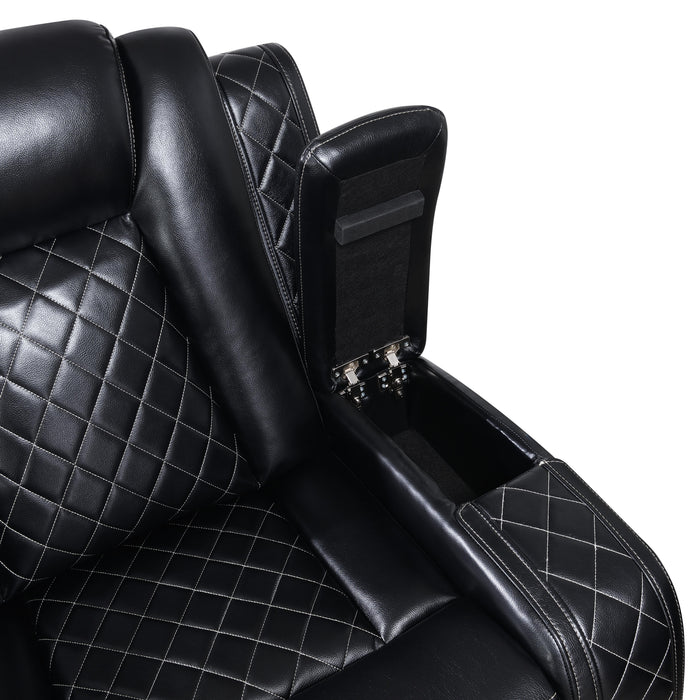 ORION SOFA W/ PWR FR & HR-BLACK