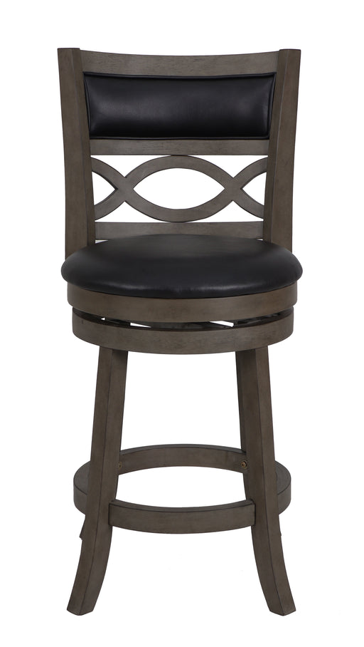 Manchester 24" Counter Stool W/Black Pu Cushions-Gray