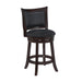 Bristol 24" Counter Stool W/Black Pu Cushions-Dk. Brown