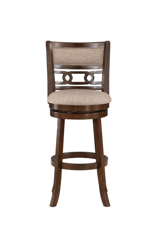 Gia 29" Swivel Barstool-Cherry W/Brown Fabric Seat